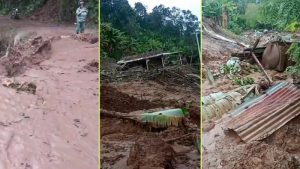 Las fuertes lluvias provocaron varios deslizamientos de tierra en cinco veredas del municipio de Pueblorrico. Hay tres muertos. Fotos: Screenshot