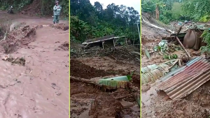 Las fuertes lluvias provocaron varios deslizamientos de tierra en cinco veredas del municipio de Pueblorrico. Hay tres muertos. Fotos: Screenshot