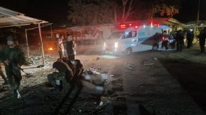 Tras el ataque terrorista contra el batallón de la vereda El Juncal, de Aguachica, los organismos de emergencia llegaron hasta el sitio para atender y trasladar a los soldados heridos a centros hospitalarios. Foto: Cortesía