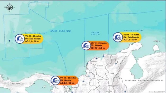 Alertas activadas en el mar Caribe colombiano.Ideam