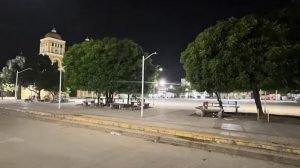 Así se vio la plaza central de El Carmen de Bolívar. Foto: Tele San Jacinto.