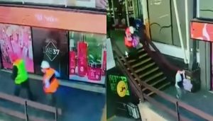 El hecho fue registrado por cámaras de seguridad. Foto: YouTube: @24Horas_TVNChile