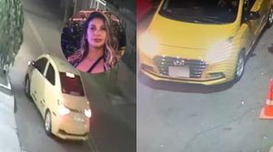 Diana Ospina y el taxi en el que se subió antes de desaparecer. Foto: API
